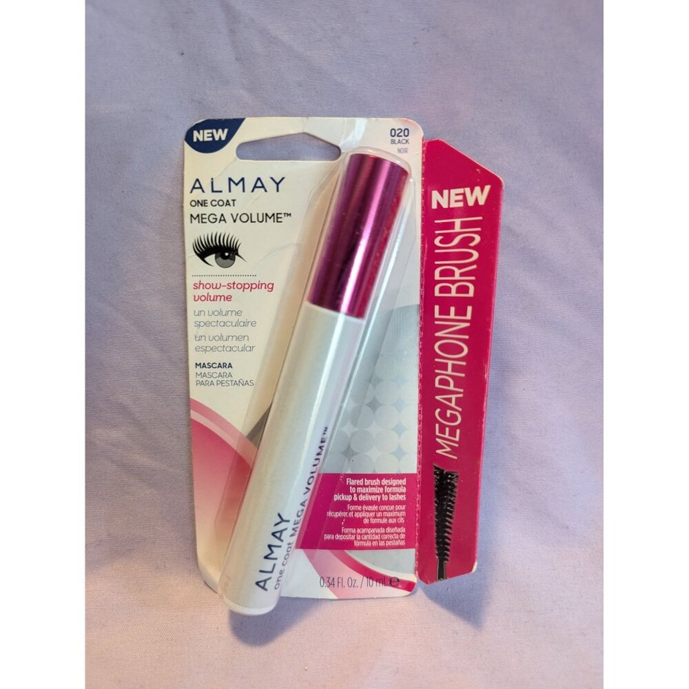 Almay One Coat Mega Volume Mascara 020 Black Show-Stopping Volume 0.34 Fl Oz
